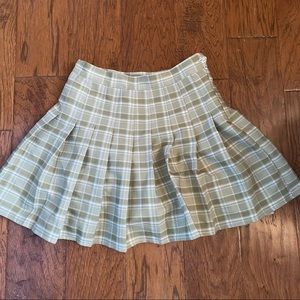 Green plaid skort